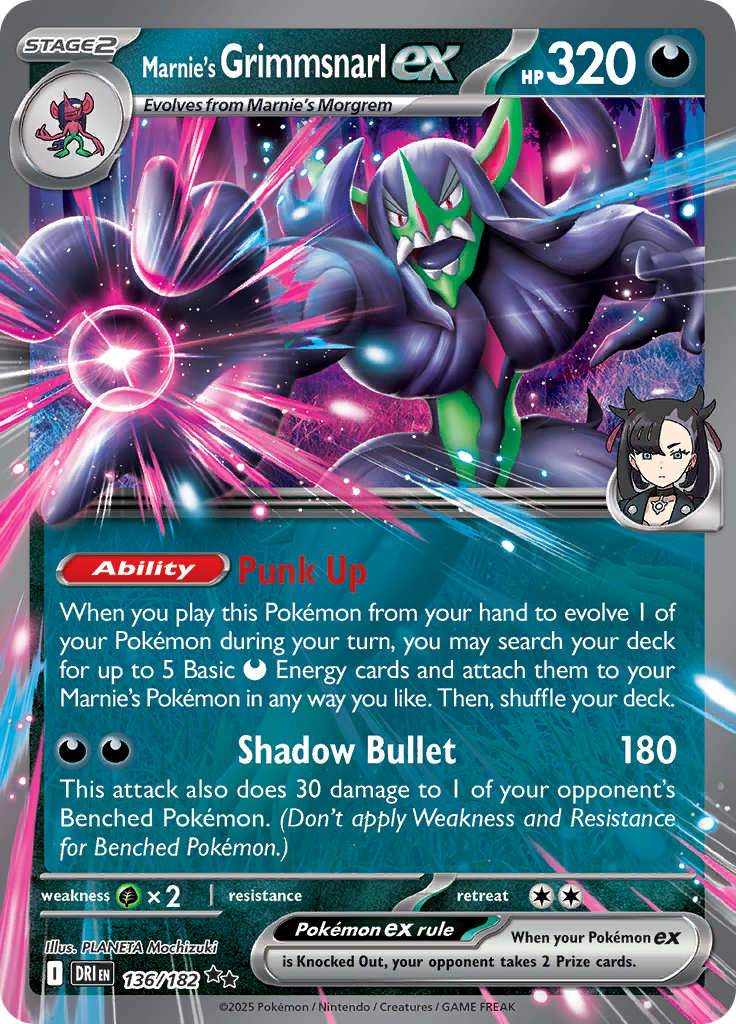 Marnie’s Grimmsnarl ex  136/182