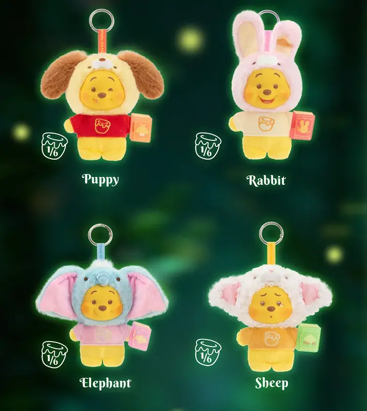 Winnie the Pooh Animal Storybook Series Plush Keychain Blind Box - Image 2