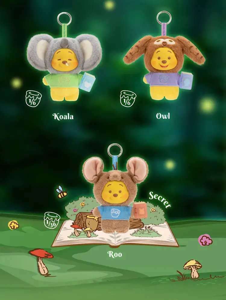 Winnie the Pooh Animal Storybook Series Plush Keychain Blind Box - Image 3
