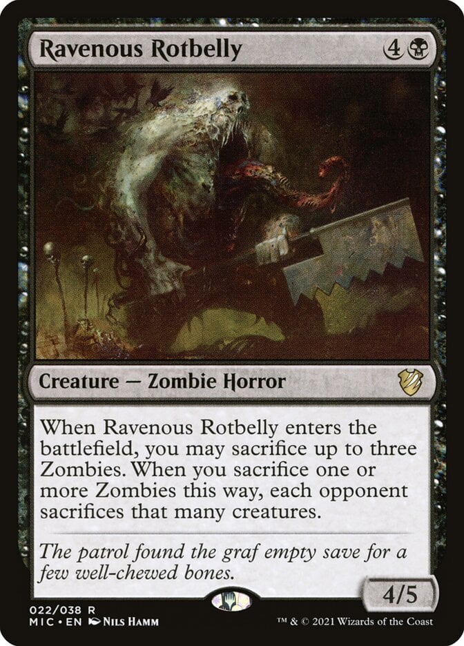 Ravenous Rotbelly – Innistrad: Midnight Hunt Commander #22  – Near Mint