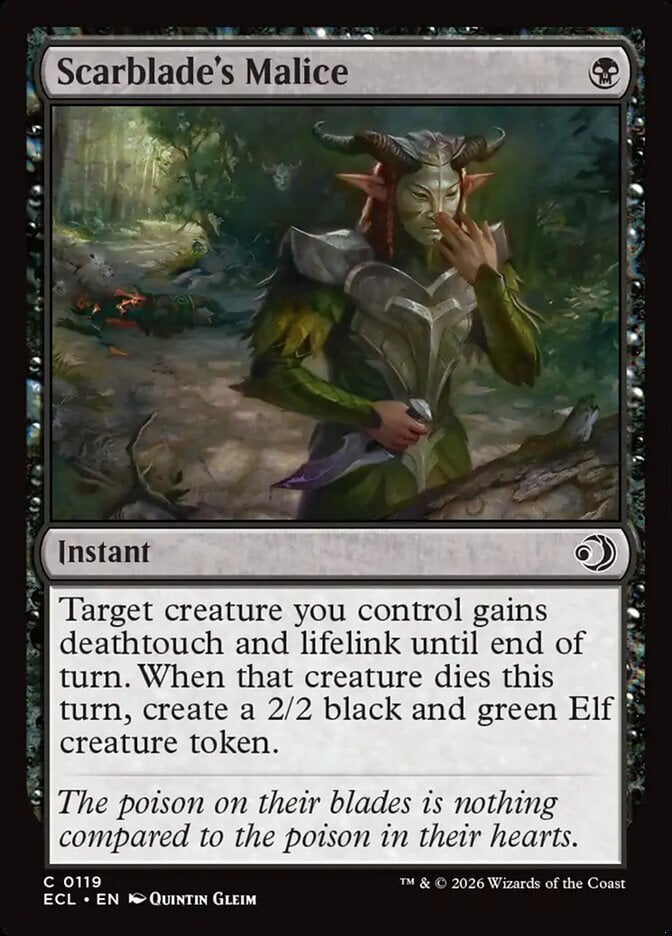 Scarblade’s Malice – Lorwyn Eclipsed #119 (Foil) – Near Mint